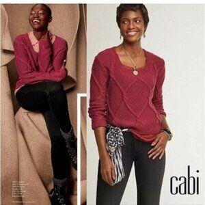 CABI | Square Neck Pullover #3883 RED sz MEDIUM